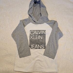Calvin Klein Jeans Gray and White Hoodie